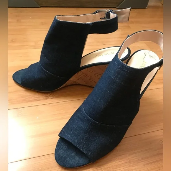 Nine West denim wedge heels - Picture 3 of 7